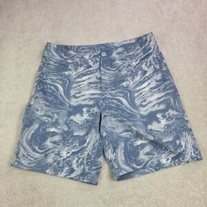 Huk Pursuit Volley Boardshorts Mens Size 36x8 Blue Pockets Quick Dry Cruise‎